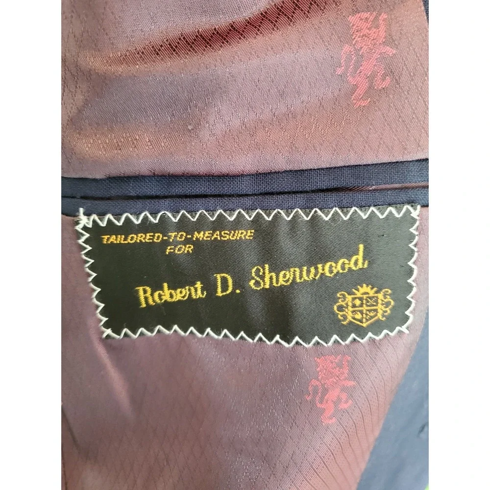VTG 1985 Richard Bennett Tailored To Measure Wool Blazer Mens Navy Made In USA